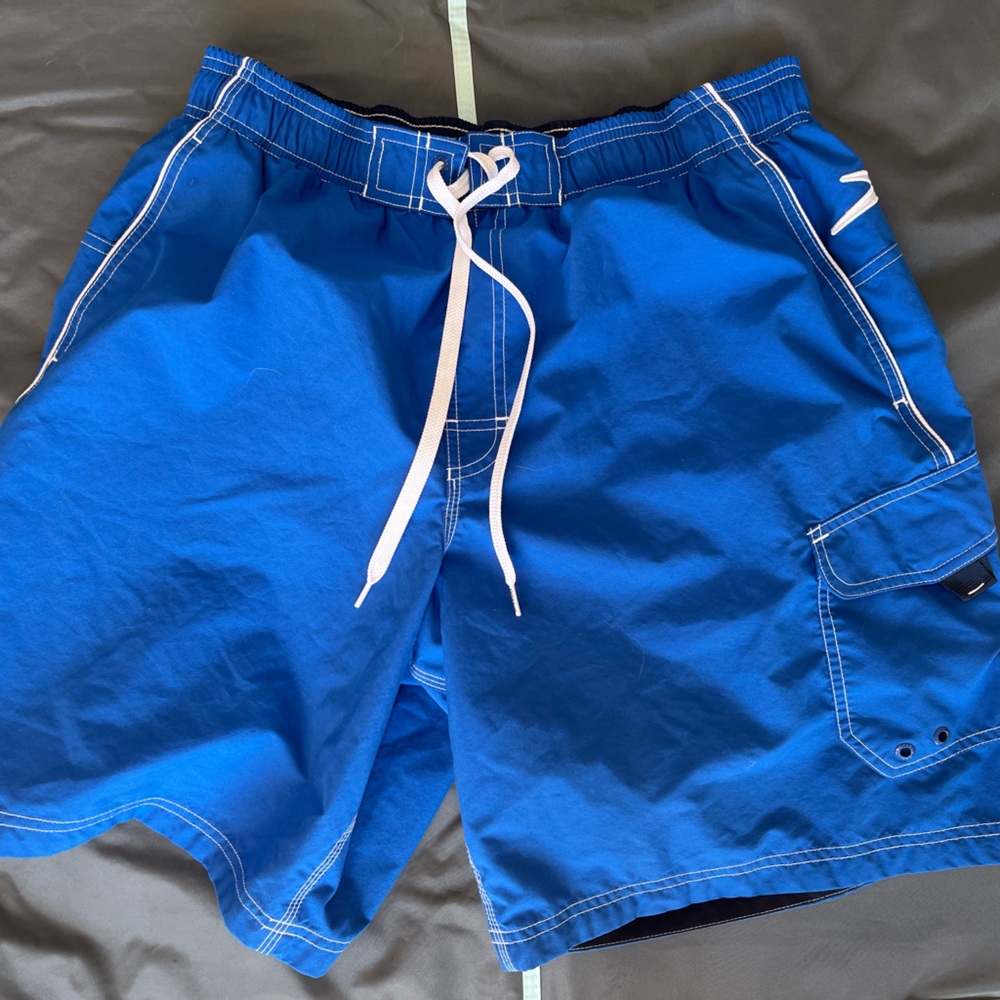 Speedo Blue Swim Shorts with Black Waistband